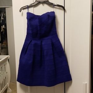 Blue strapless dress